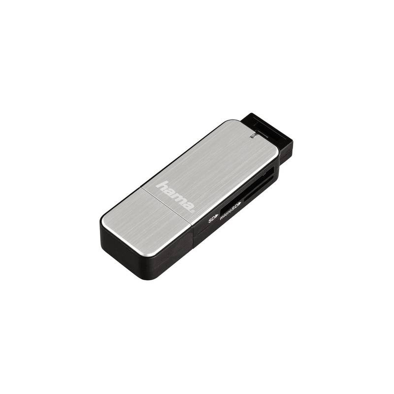 lettore schede di memoria esterno usb 3.0 hama 123900 argento [123900]