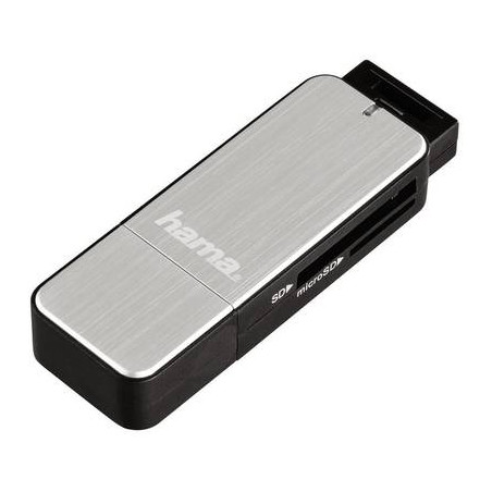 lettore schede di memoria esterno usb 3.0 hama 123900 argento [123900]