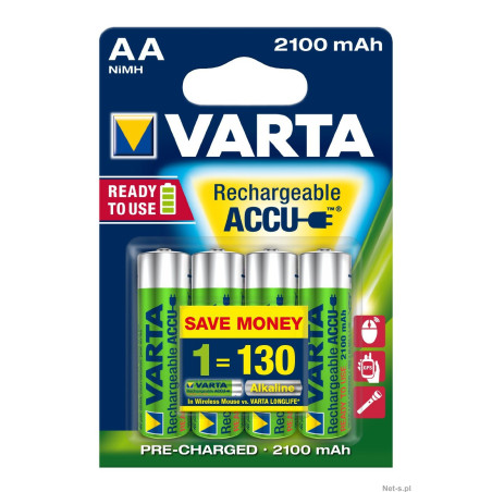 pile ricaricabili varta r6 2100mah, 4 pezzi [azvarua60056706]
