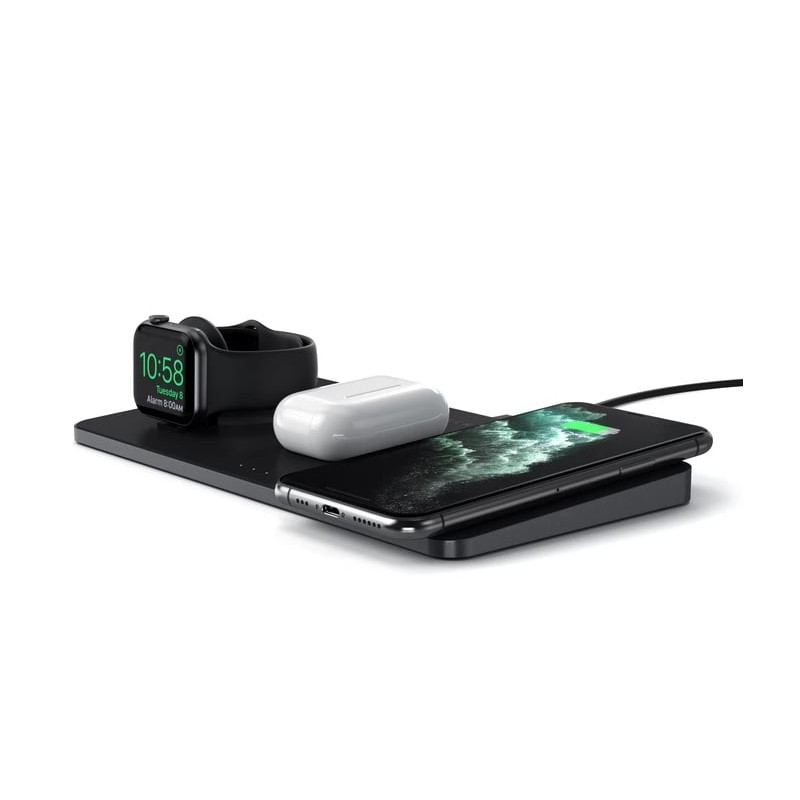 stazione di ricarica satechi stand trio wireless nero