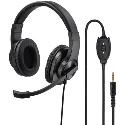 cuffie da ufficio hama hs-p350 3.5mm flessibile con connettore