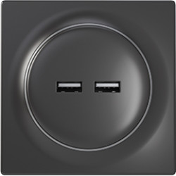 presa fibaro walli n 2x usb nero [fgwu-021-8]
