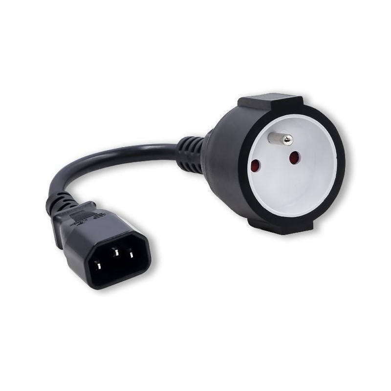 cavo adattatore qoltec iec 320 c14 francese 0.15m nero [akqolkz00053907]