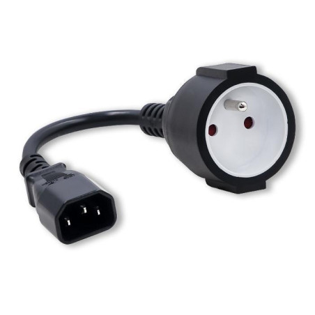 cavo adattatore qoltec iec 320 c14 francese 0.15m nero [akqolkz00053907]