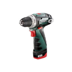 trapano avvitatore metabo powermaxx bs basic 12v a batteria verde/nero