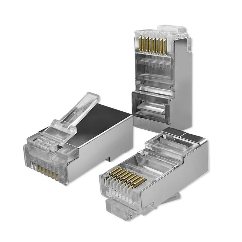 connettore modulare qoltec rj45 passante cat5e ftp 100-pezzi