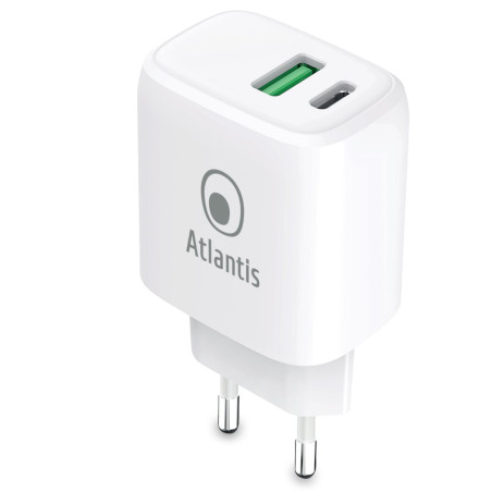 caricatore atlantis land con 1xusb 20w bianco [p008-pd20gn-2u]