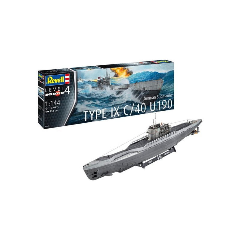 modellino revell type ix c/40 u190 sottomarino tedesco 1:144 kit