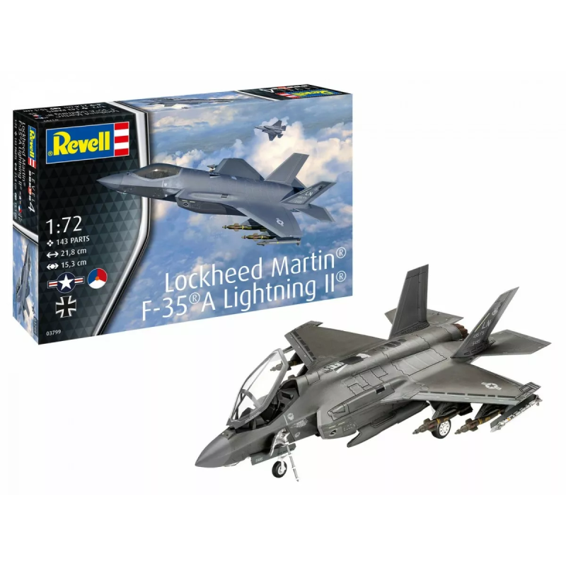 modellino revell lockheed martin f-35a lightning ii 1/72 multicolore