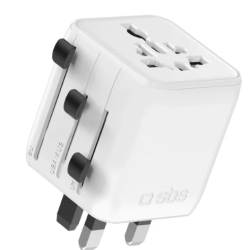 adattatore da viaggio sbs universal 2500w/10a/250v bianco