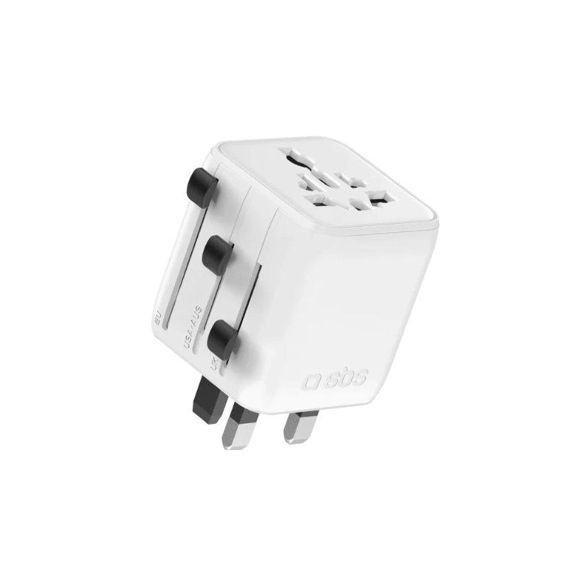 adattatore da viaggio sbs universal 2500w/10a/250v bianco
