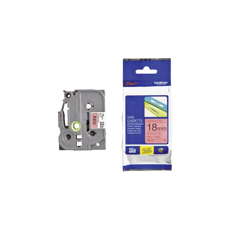 cassetta nastro brother tze441 colore nastro: rosso colore carattere:nero