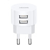 alimentatore di rete usams us t20 da viaggio doppio usb rotondo bianco