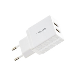 alimentatore da rete usams t24 2xusb 2.1a solo testa bianco [azusatlusa01084]