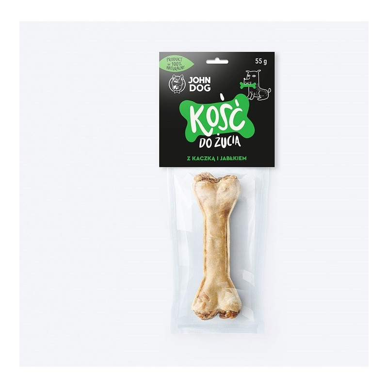 osso da masticare john dog per cani con anatra e mela 12cm