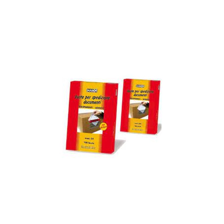 busta adesiva markin c6 114x162mm 100-pz bianco