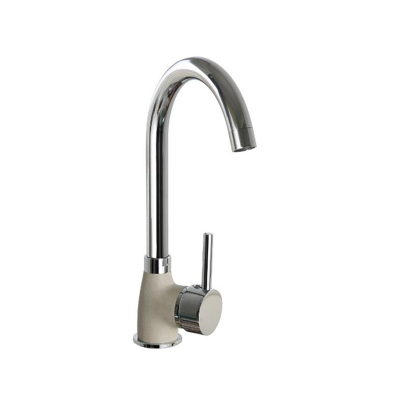 miscelatore da cucina pyramis bello duo 30cm beige sabbia/cromo [090