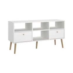 base soggiorno tvilum bodo con 2 cassetti bianco