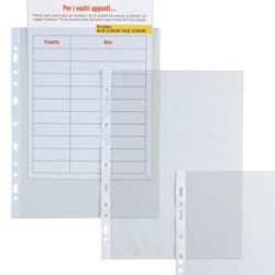 Buste trasparenti forate sei rota 25 pz. 15x21-150 liscio pesanti