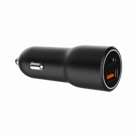 caricabatterie da auto gembird usb-a/usb-c 38w nero [asgemlu00000009]