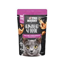 cibo umido per gatti pan miesko pollo con gamberetti in salsa 85g