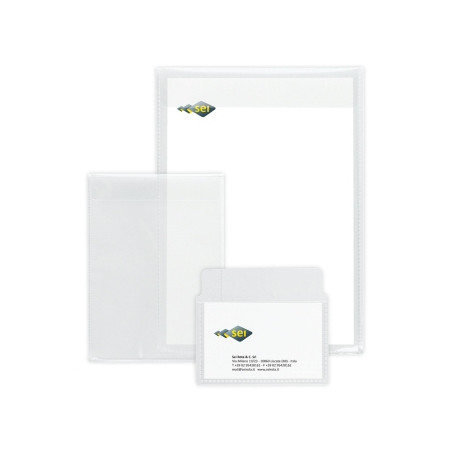 buste trasparenti a u sei rota 25 pz. a sacco con patella 8x12cm