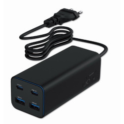 alimentatore da rete gembird gan 2xusb-a/2xusb-c 100w 1.5m