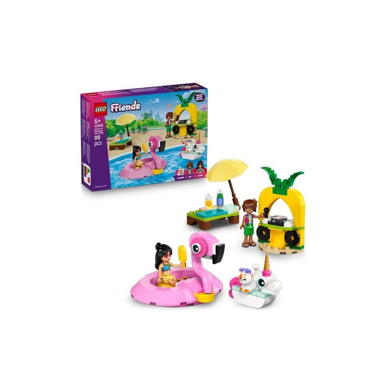gioco da costruzione lego friends festa in piscina con unicorni e