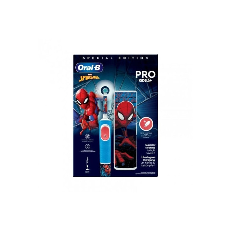 spazzolino elettrico oral-b vitality pro kids spiderman con custodia
