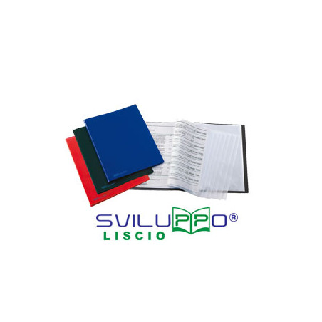 Portalistini a buste fisse favorit 22x30-60 buste blu liscio