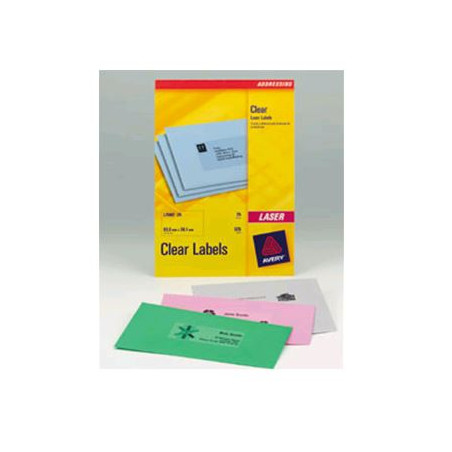 etichette avery laser trasparenti l7563-25fogli (14 etichette/foglio