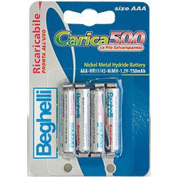 pila ricaricabile beghelli 4 pz. aaa mini stilo