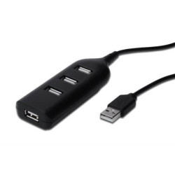 hub usb digitus 4 porte usb 2.0 con cavo 30 cm [ab-50001-1]