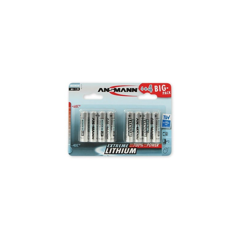 pila ansmann 8 pz. extreme lithium aa mignon big pack [1512-0012]