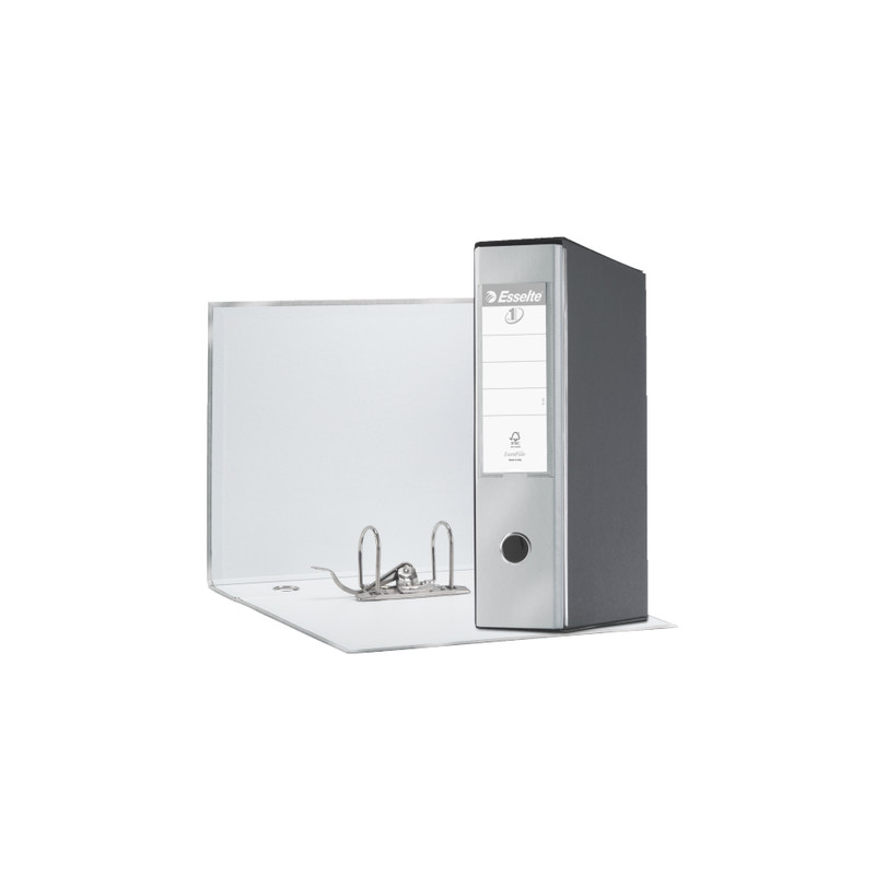 Registratore a leva esselte eurofile g55 grigio metallizzato dorso