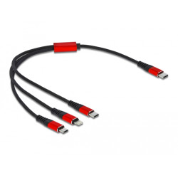 cavo lightning delock micro-usb b 0.3m nero/rosso [86710]