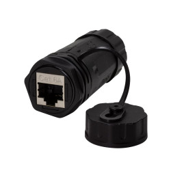 accoppiatore rj45 techly cat.6a f/f da panello ip68 con passacavo