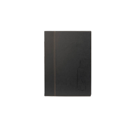Carta dei vini a4-24x34cm nero trendy con 1 inserto doppio [mc-trwc-bl]