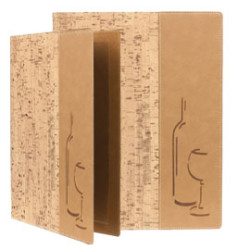 Carta dei vini a4-24x34cm sughero design con 1 inserto doppio