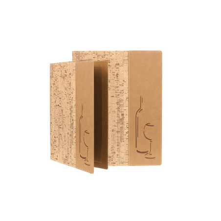 Carta dei vini a4-24x34cm sughero design con 1 inserto doppio