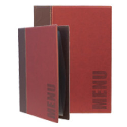 Porta menu' a4-24x34cm bordeaux trendy con 1 inserto doppio