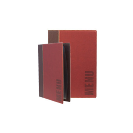 Porta menu' a4-24x34cm bordeaux trendy con 1 inserto doppio
