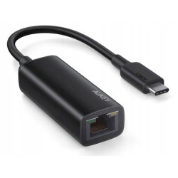 adattatore ethernet in alluminio da rete aukey cb.a30 usb.c nero