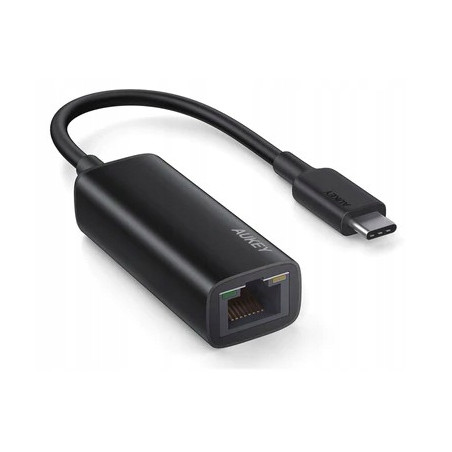 adattatore ethernet in alluminio da rete aukey cb.a30 usb.c nero