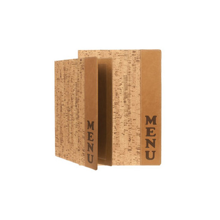 Porta menu' a4-24x34cm sughero design con 1 inserto doppio
