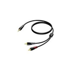 cavo audio procab stereo 3.5mm jack masc a 2xrca/cinch 3m/nero [akpocajaudio055]