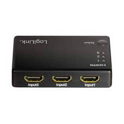 switch hdmi logilink 3x tipo-a/full hd 1080p/60hz/jack da 3.5mm/nero