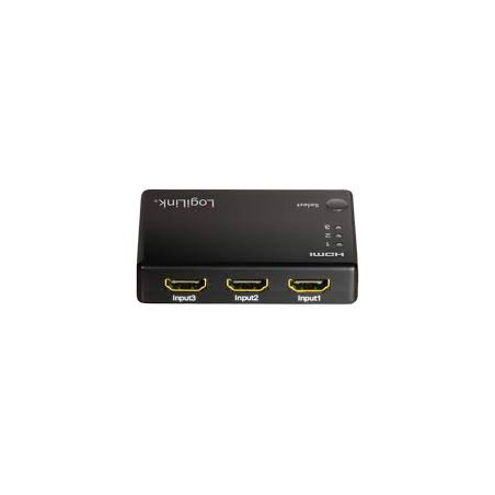 switch hdmi logilink 3x tipo-a/full hd 1080p/60hz/jack da 3.5mm/nero