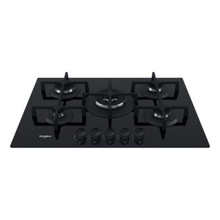 piano cottura a gas whirlpool goa 7523/nb1 da incasso 5 fornelli