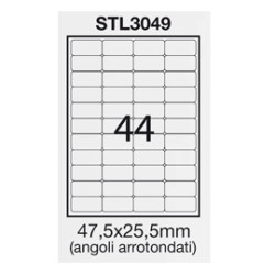 Etichette starline adesiva bianca 100 fogli a4 (44 etichette 47,5x25,5mm)
